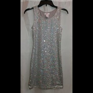 Silver sequined bodycon dress